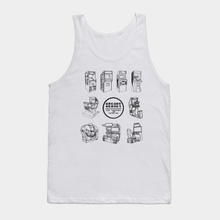 Surrounded By Arcades - Arcade Heroes (B&W) Tank Top